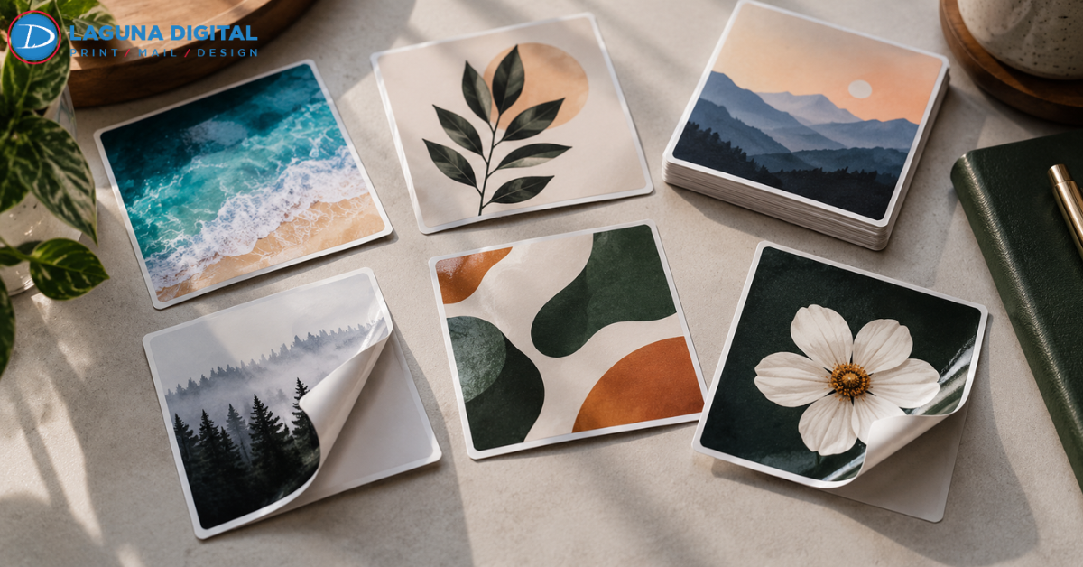 Square Stickers for Modern Minimal Branding