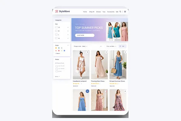 Website snapshot: Ecommerce