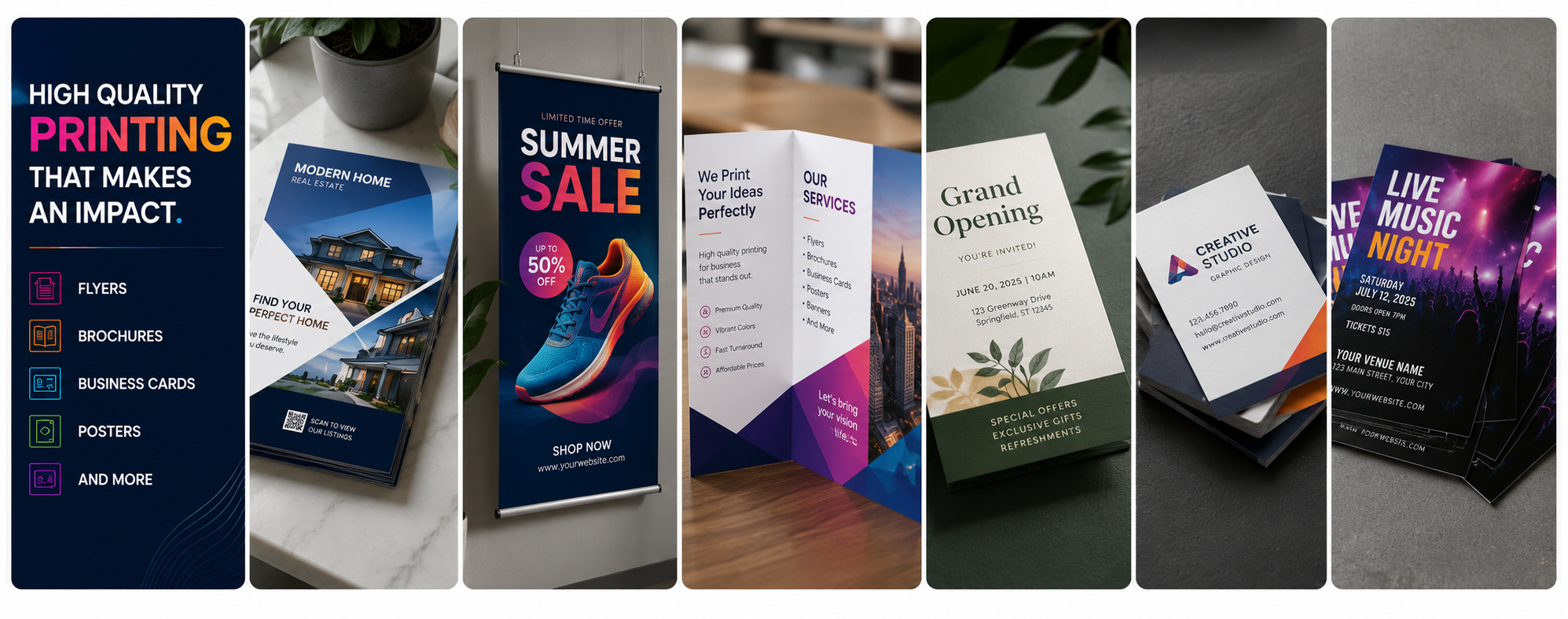 Banners, posters and signs
