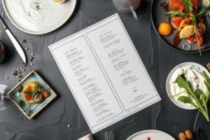 custom printed menus